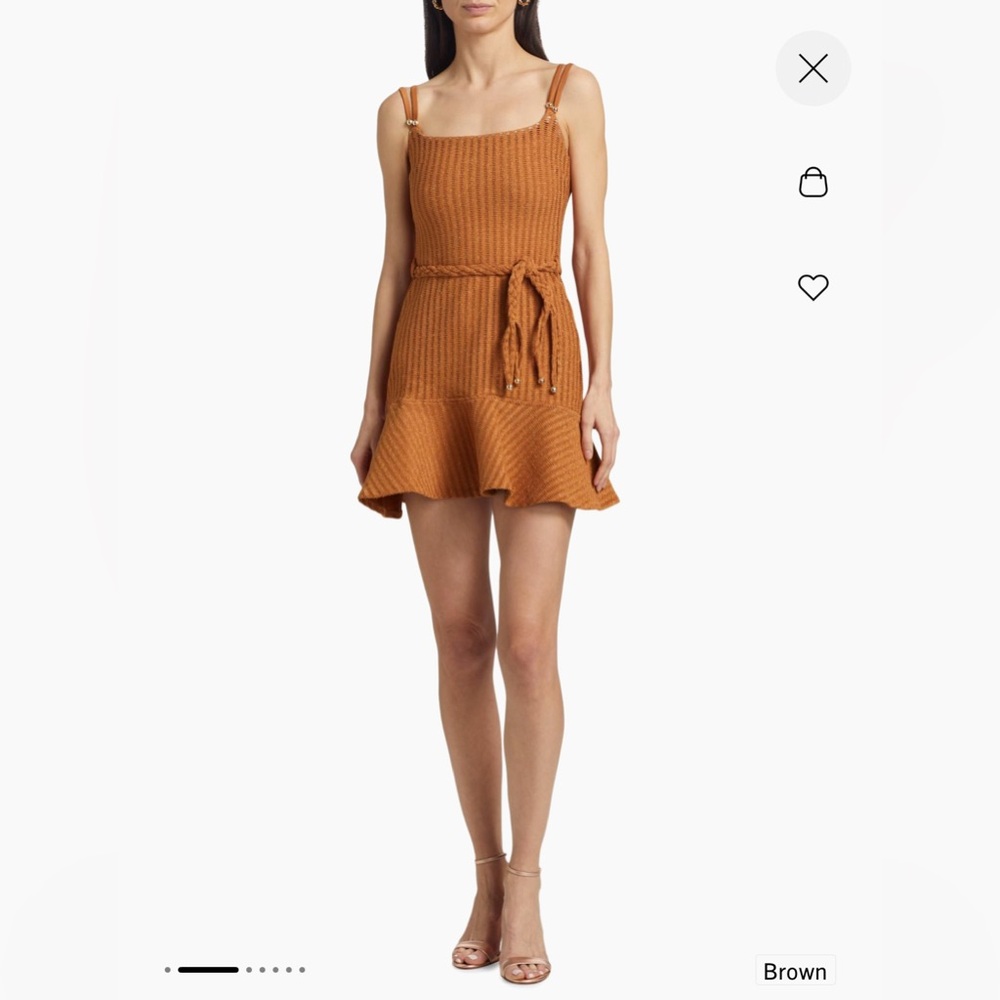PatBO knit braided belt mini dress.